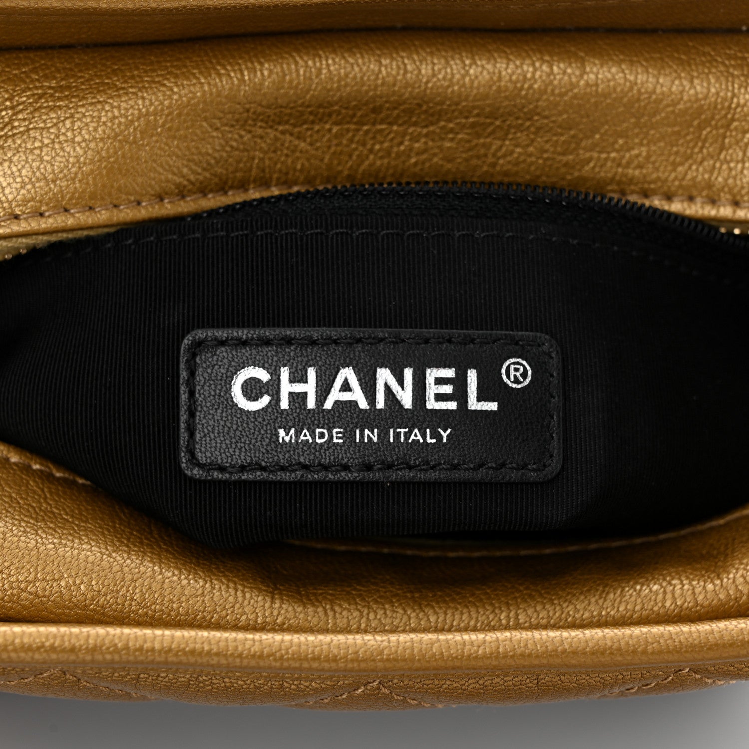 Chanel Metallic Goatskin Quilted Small Gabrielle Hobo Gold Black 6 of 11