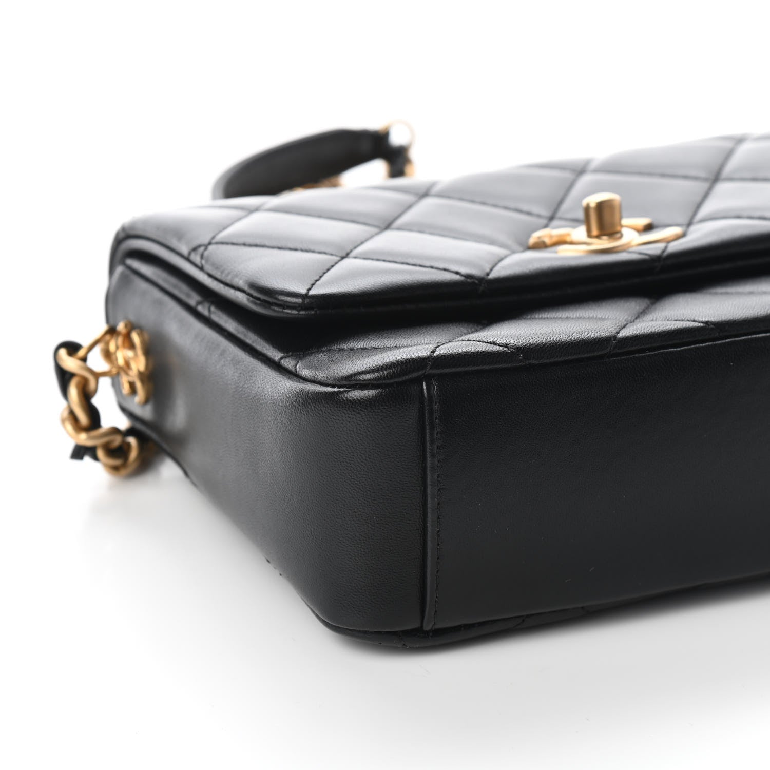 Chanel Lambskin Quilted Mini Side Note Flap Black 8 of 9