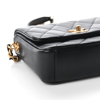 Chanel Lambskin Quilted Mini Side Note Flap Black 8 of 9