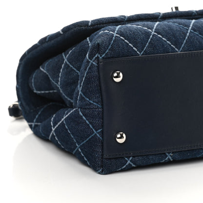 Chanel Denim Quilted Small Coco Handle Flap Blue 9 of 11
