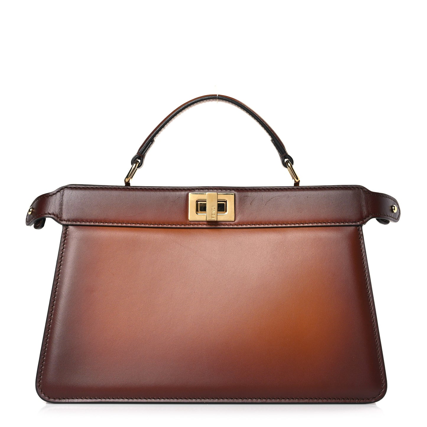 Vitello King Tamponato Medium Peekaboo I SEE U East West Satchel Cuoio