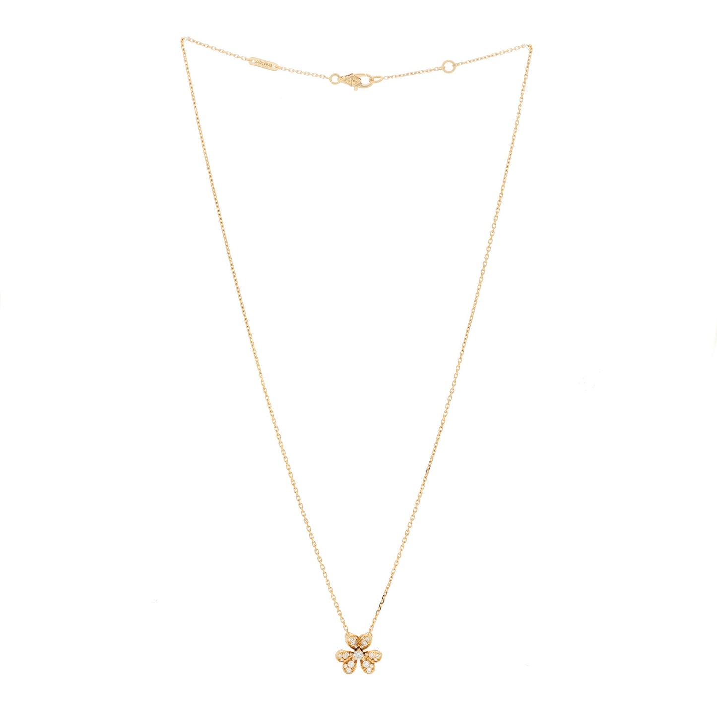 18K Yellow Gold Diamond Mini Frivole Pendant Pave Necklace