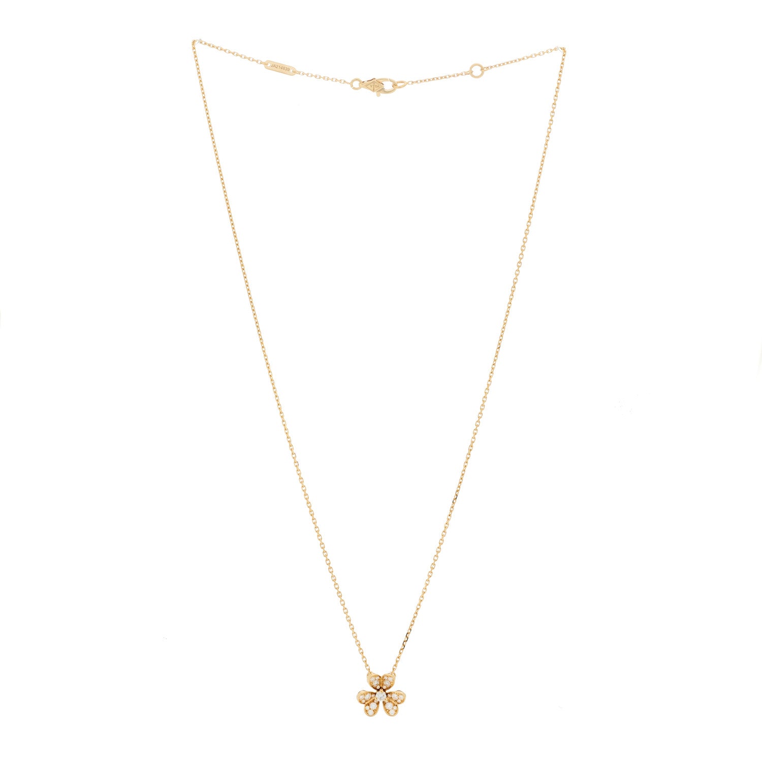 Van Cleef & Arpels 18K Yellow Gold Diamond Mini Frivole Pendant Pave Necklace 3 of 5