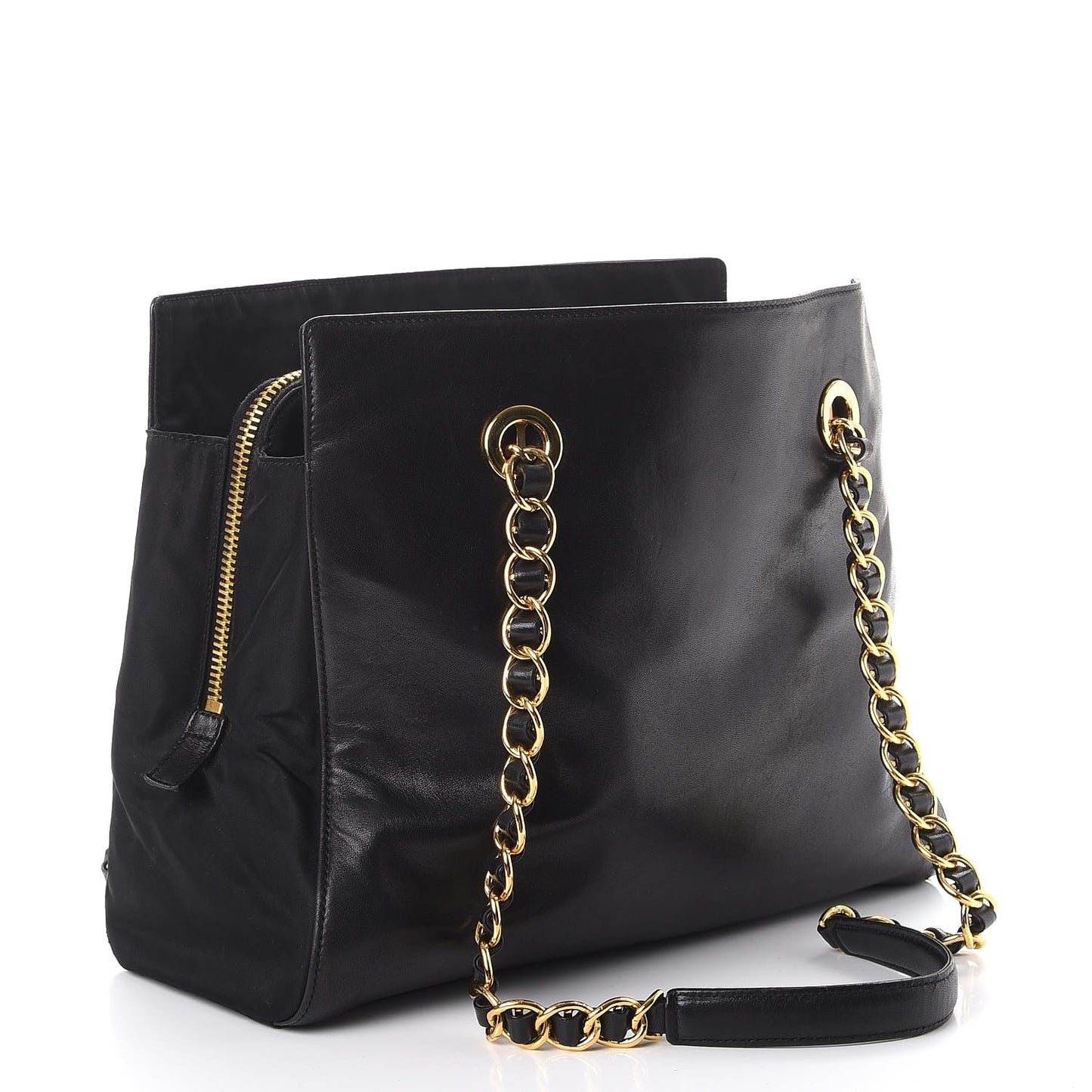 Nappa Chain Tote Black