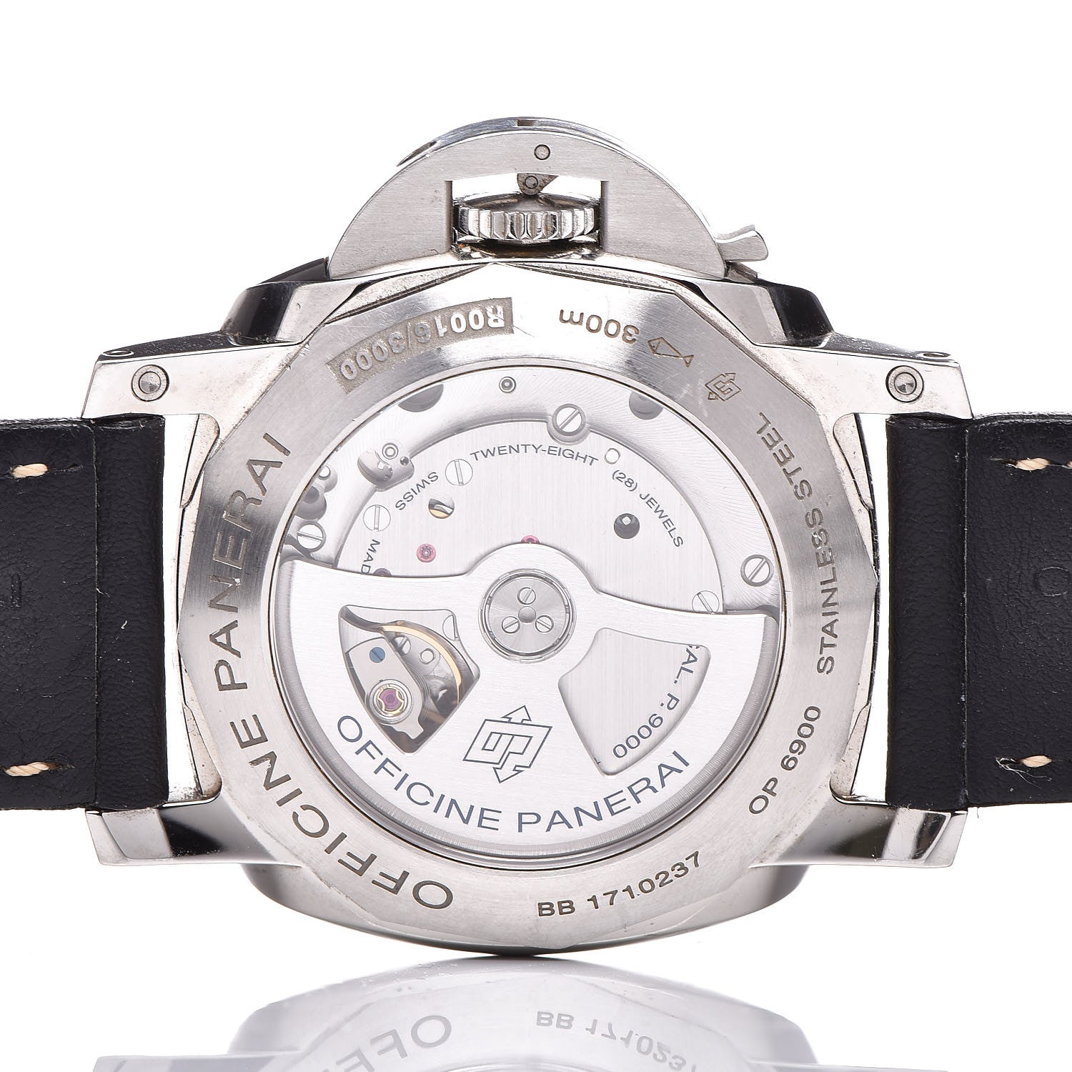 Panerai Stainless Steel Calfskin 44mm Luminor Marina 1950 Automatic Watch Black PAM00359 10 of 12