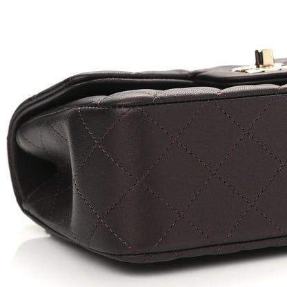 Chanel Iridescent Lambskin Quilted Mini Top Handle Rectangular Flap Burgundy 9 of 11