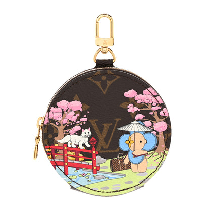 Louis Vuitton Monogram 2021 Christmas Animation Japanese Garden Round Coin Purse Wisteria Pink 1 of 4