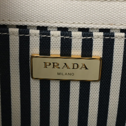 Prada Canapa Logo Tote White Blue 6 of 9