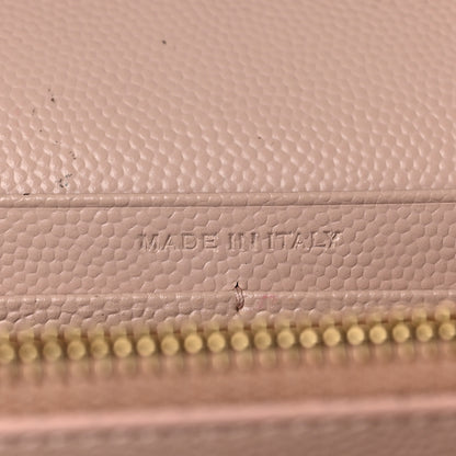 Saint Laurent Grain De Poudre Matelasse Chevron Monogram Chain Wallet Pale Pink 7 of 8