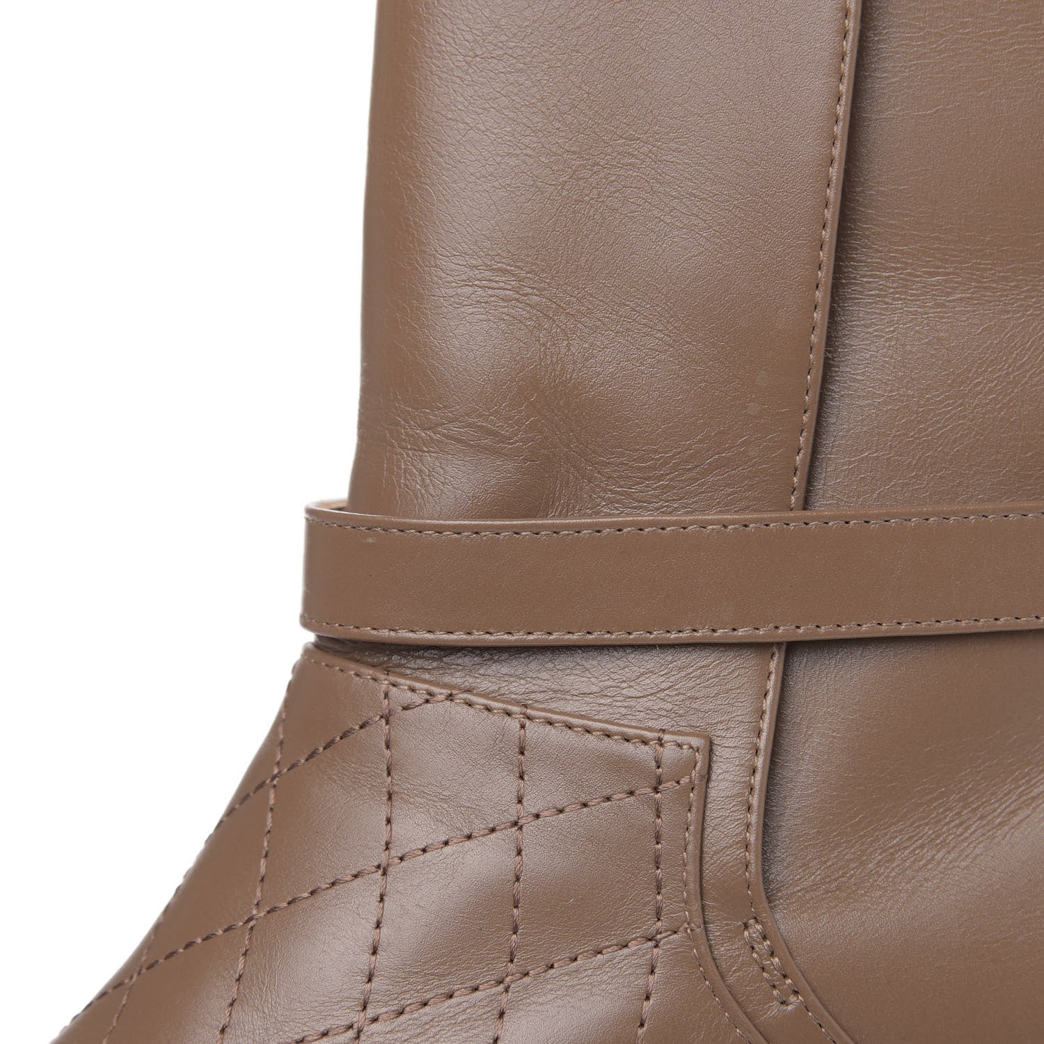 Chanel Calfskin Quilted Cap Toe CC Boots 38.5 Light Brown Black 7 of 9