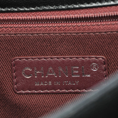 Chanel Shiny Goatskin Quilted Large Double Carry Waist Chain Flap Black 6 of 7