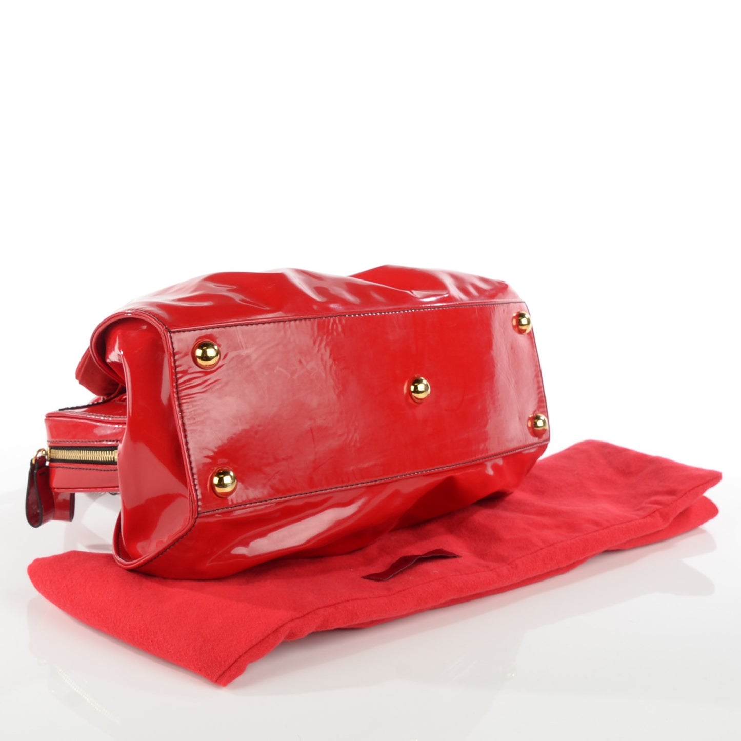 Coated Canvas Lacca Fleur Satchel Red