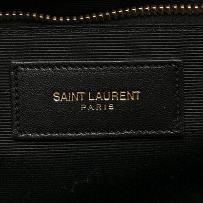 Saint Laurent Grain De Poudre Matelasse Chevron Large Monogram Satchel Lipstick Red 6 of 10