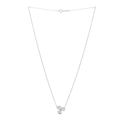 Tiffany Platinum Diamond .17ctw Small Paper Flowers Pendant Necklace 3 of 5