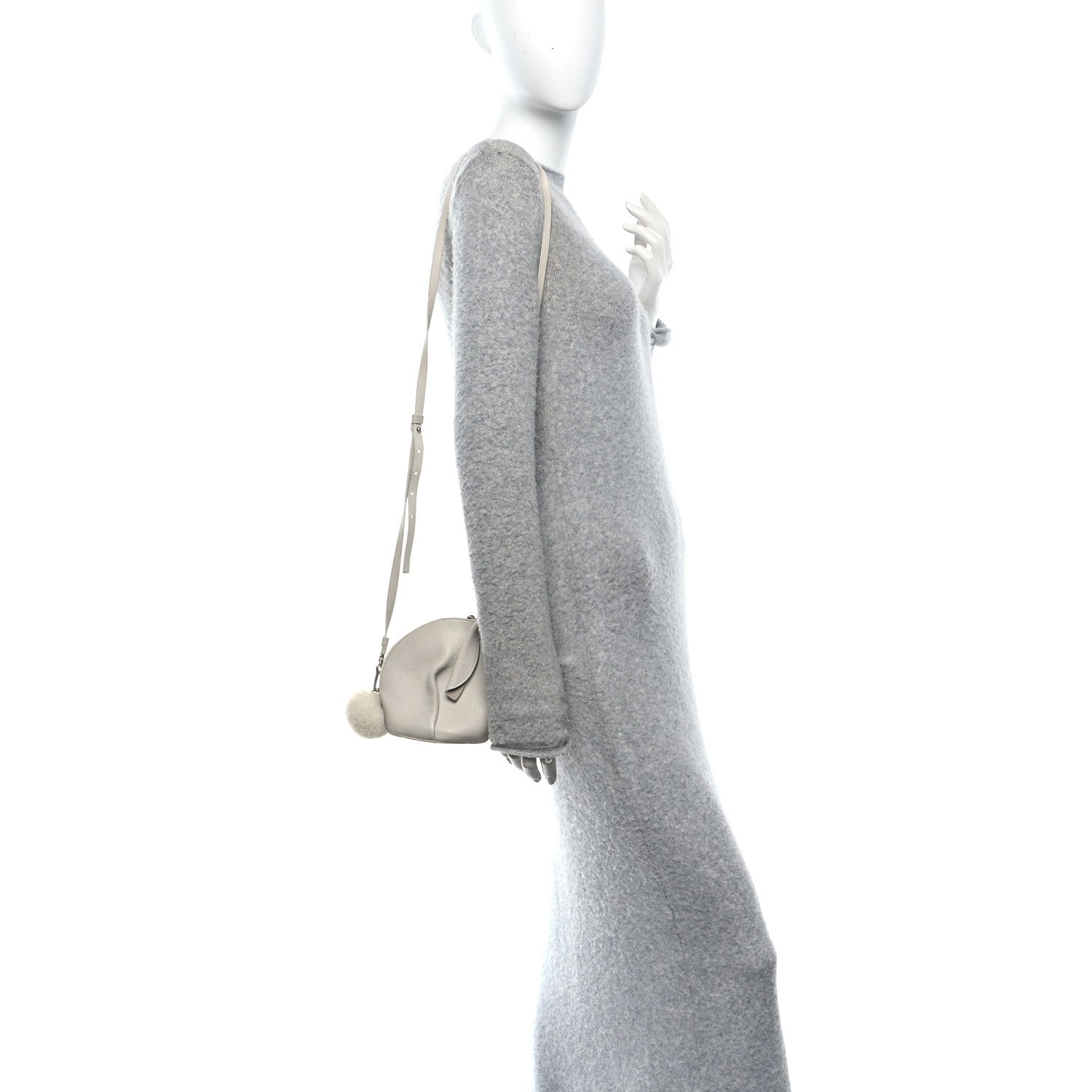 Loewe Calfskin Shearling Mini Bunny Crossbody Bag White 2 of 10