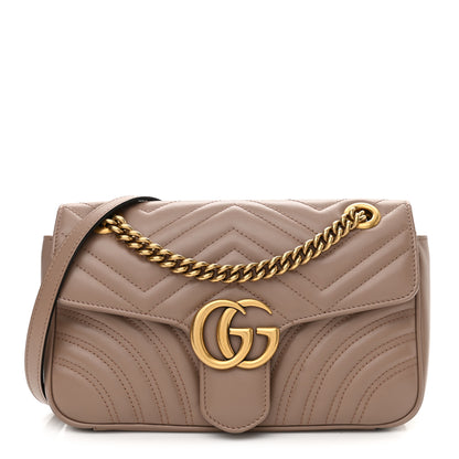 Gucci Calfskin Matelasse Small GG Marmont Shoulder Bag Porcelain Rose 1 of 11