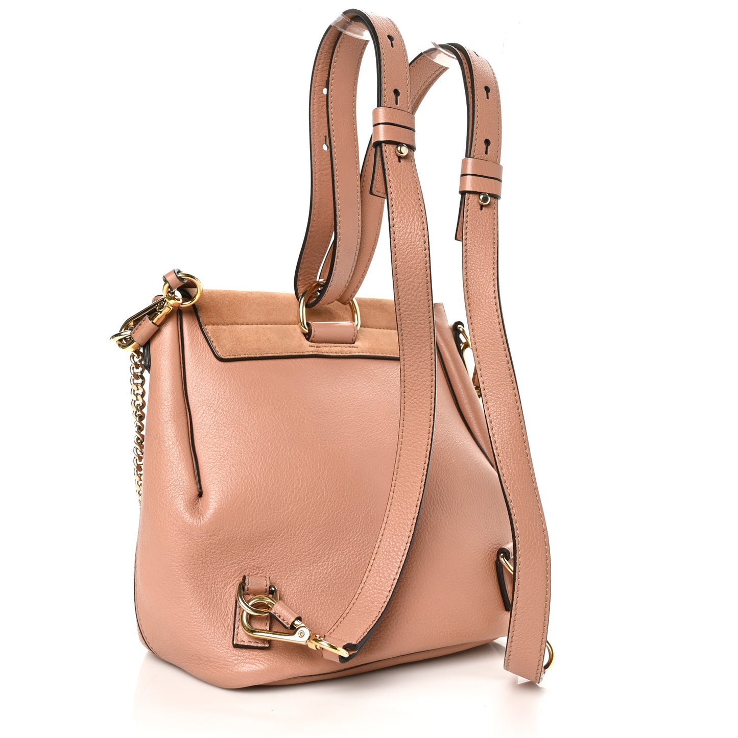 Suede Calfskin Small Faye Backpack Nougat