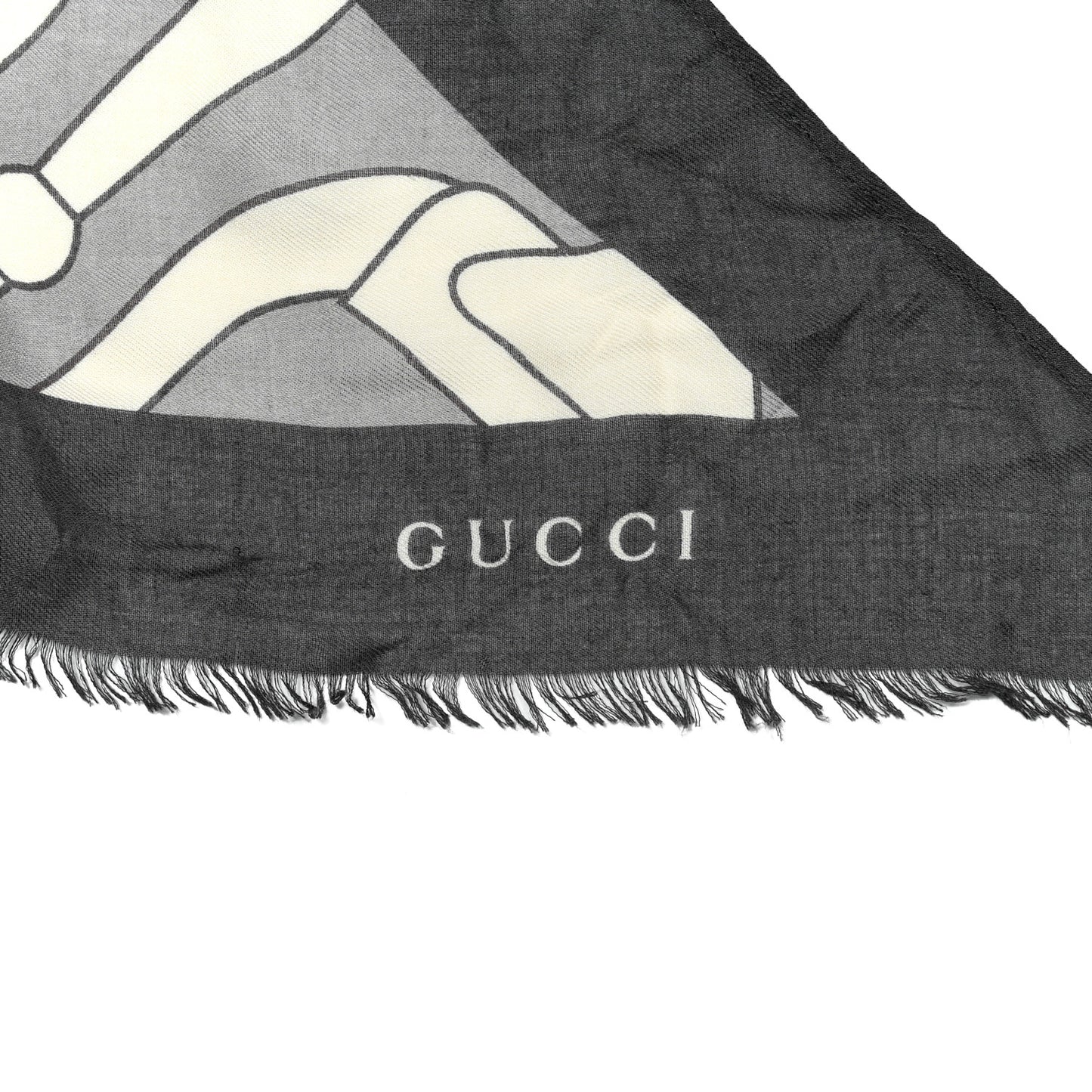 Silk Horsebit Scarf Gray