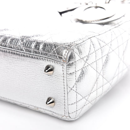 Christian Dior Metallic Grained Calfskin Cannage My ABCDior Lady Dior Silver 8 of 9