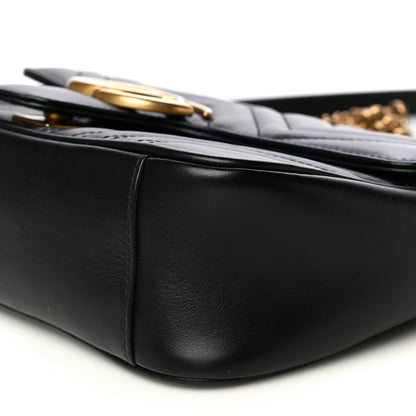 Gucci Calfskin Matelasse Small GG Marmont Shoulder Bag Black 11 of 12