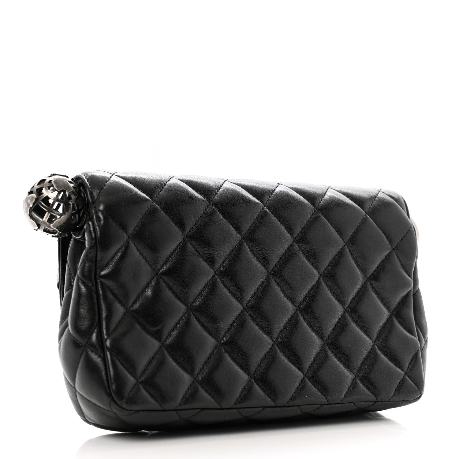 Chanel Lambskin Quilted Mini Around the World Flap Black 2 of 11