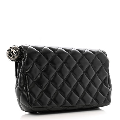 Chanel Lambskin Quilted Mini Around the World Flap Black 2 of 11