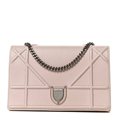 Christian Dior Grained Calfskin Diorama Wallet on Chain Pouch Rose Poudre 1 of 11