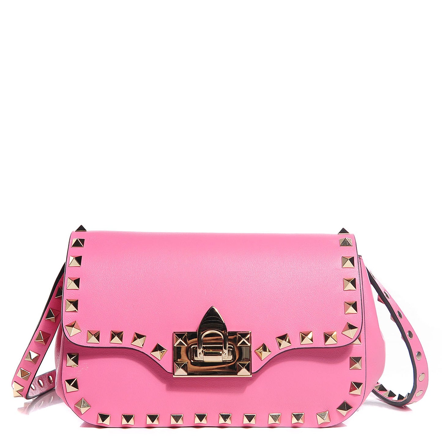 Vitello Mini Rockstud Flap Saddle Crossbody Bag Ninphea