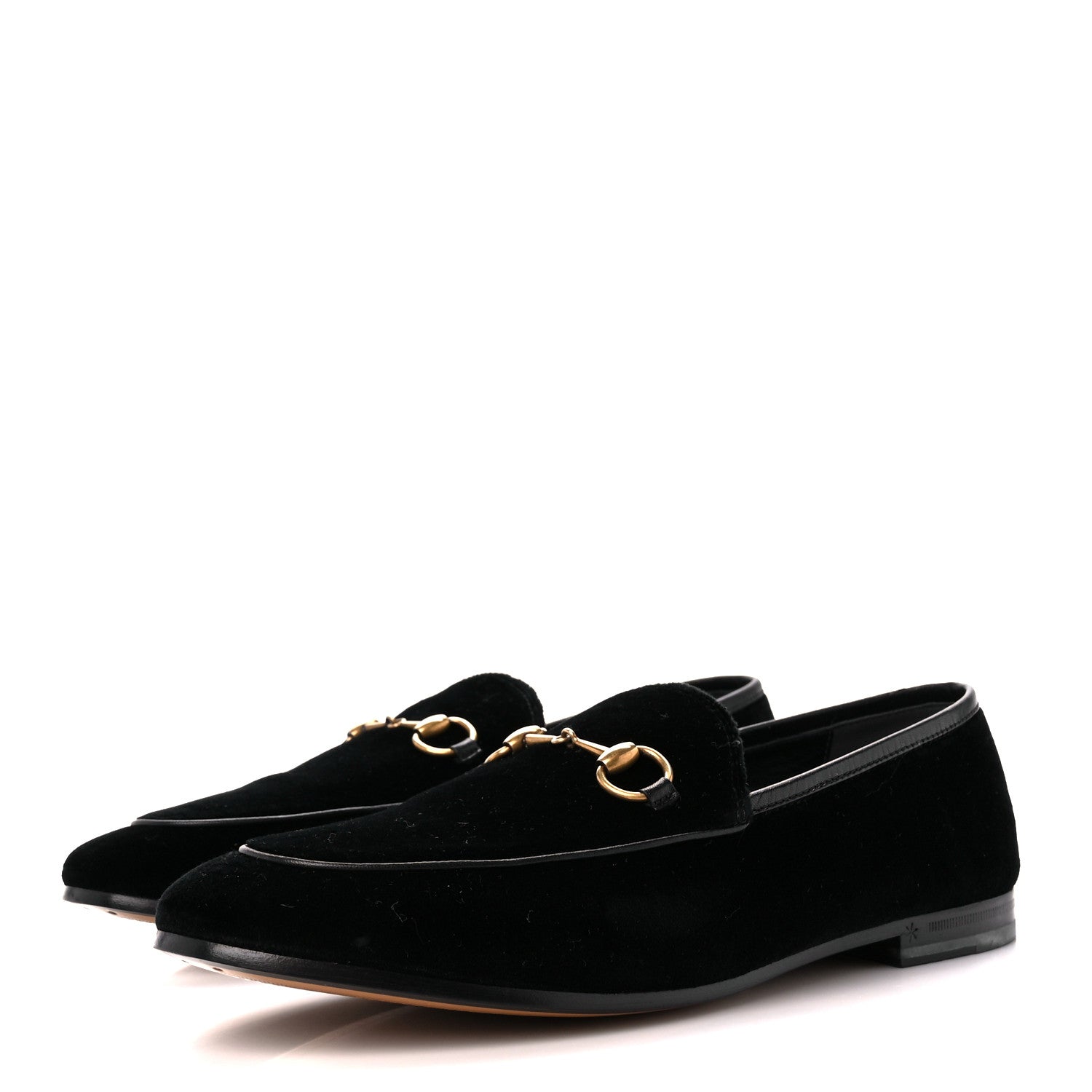 Gucci Velvet Horsebit Womens Jordaan Loafers 38 Black 4 of 9