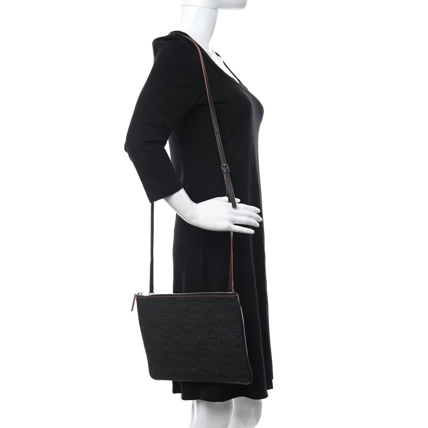 Calfskin Monogram Klara Crossbody Pouch Black