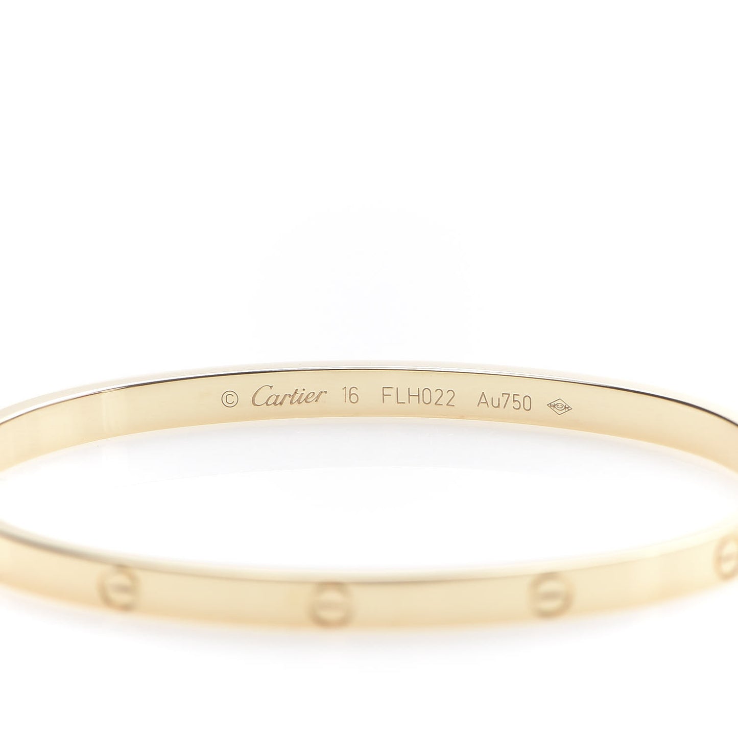 18K Yellow Gold Small LOVE Bracelet 16