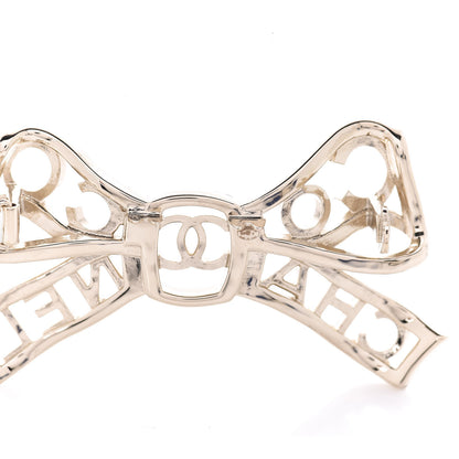 Chanel Metal Crystal Bow-tiful CC Hair Clip Gold 4 of 5