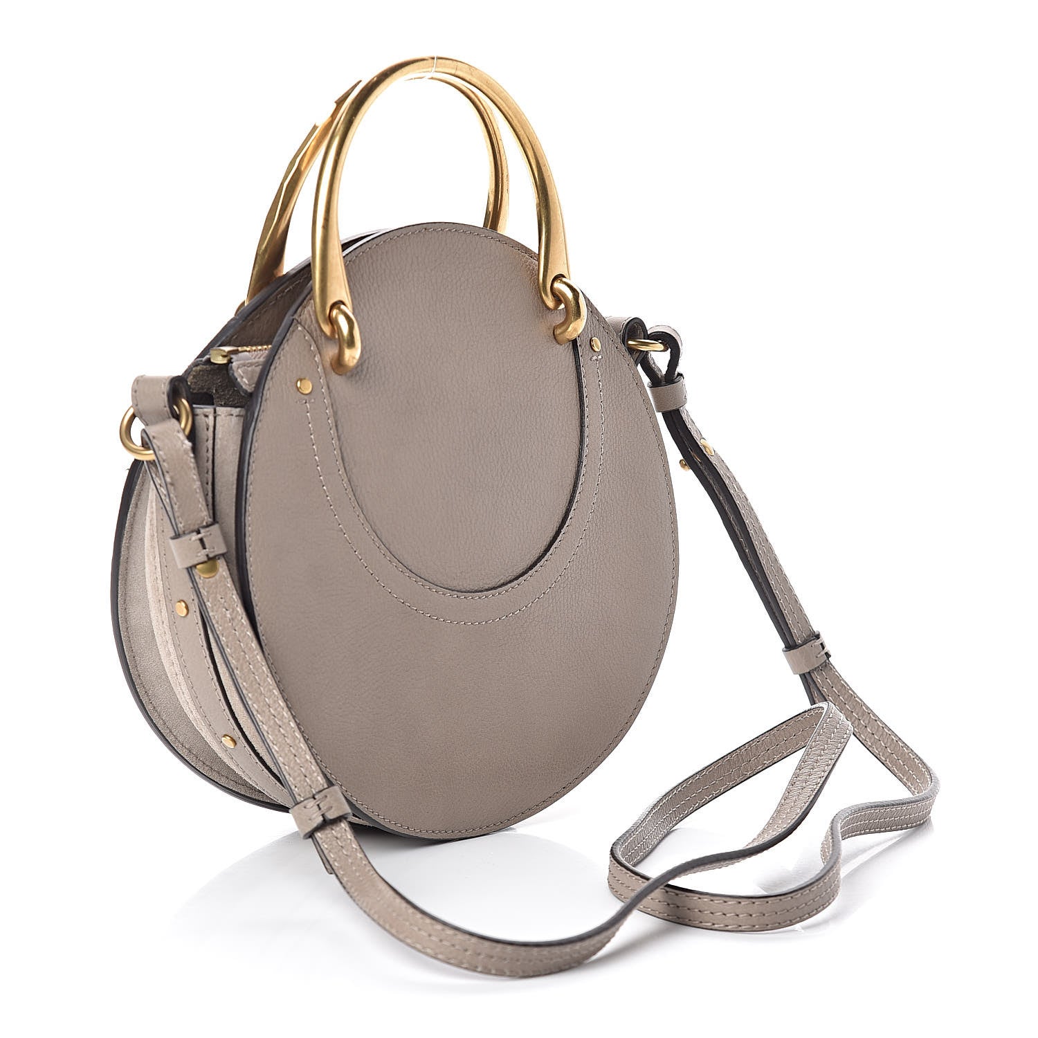 Chloe Smooth Calfskin Suede Patchwork Studded Small Pixie Bag Motty Grey 3 of 9