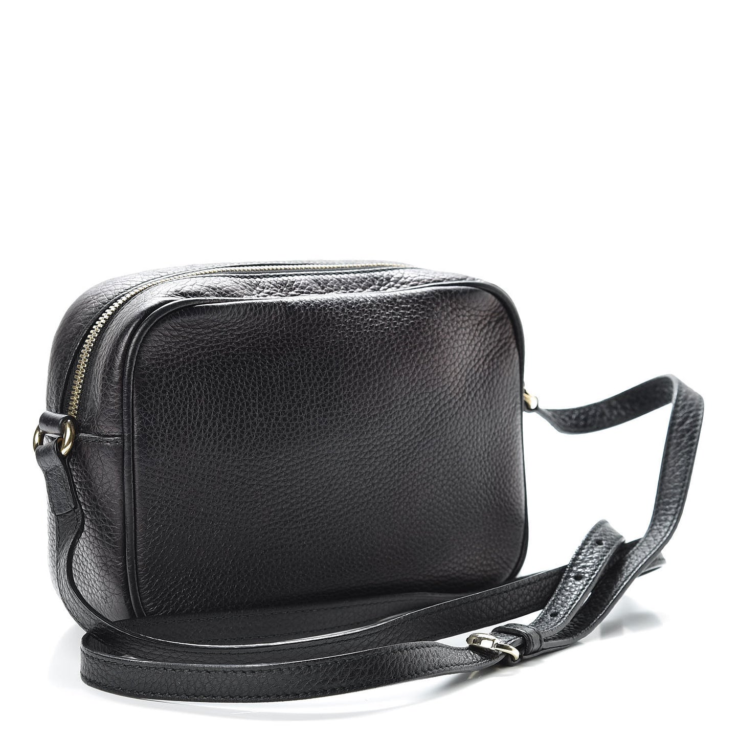 Pebbled Calfskin Small Soho Disco Bag Black