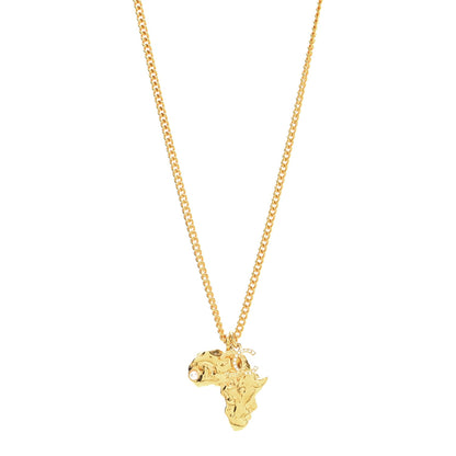 Chanel Crystal Pearl CC Africa Pendant Necklace Gold White 1 of 4