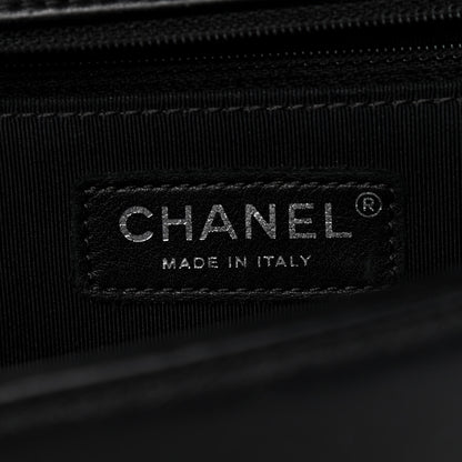 Chanel Calfskin Chevron Quilted Large Boy Flap Black 6 of 10