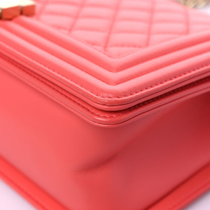 Chanel Calfskin Quilted Medium Boy Flap Coral 9 of 11