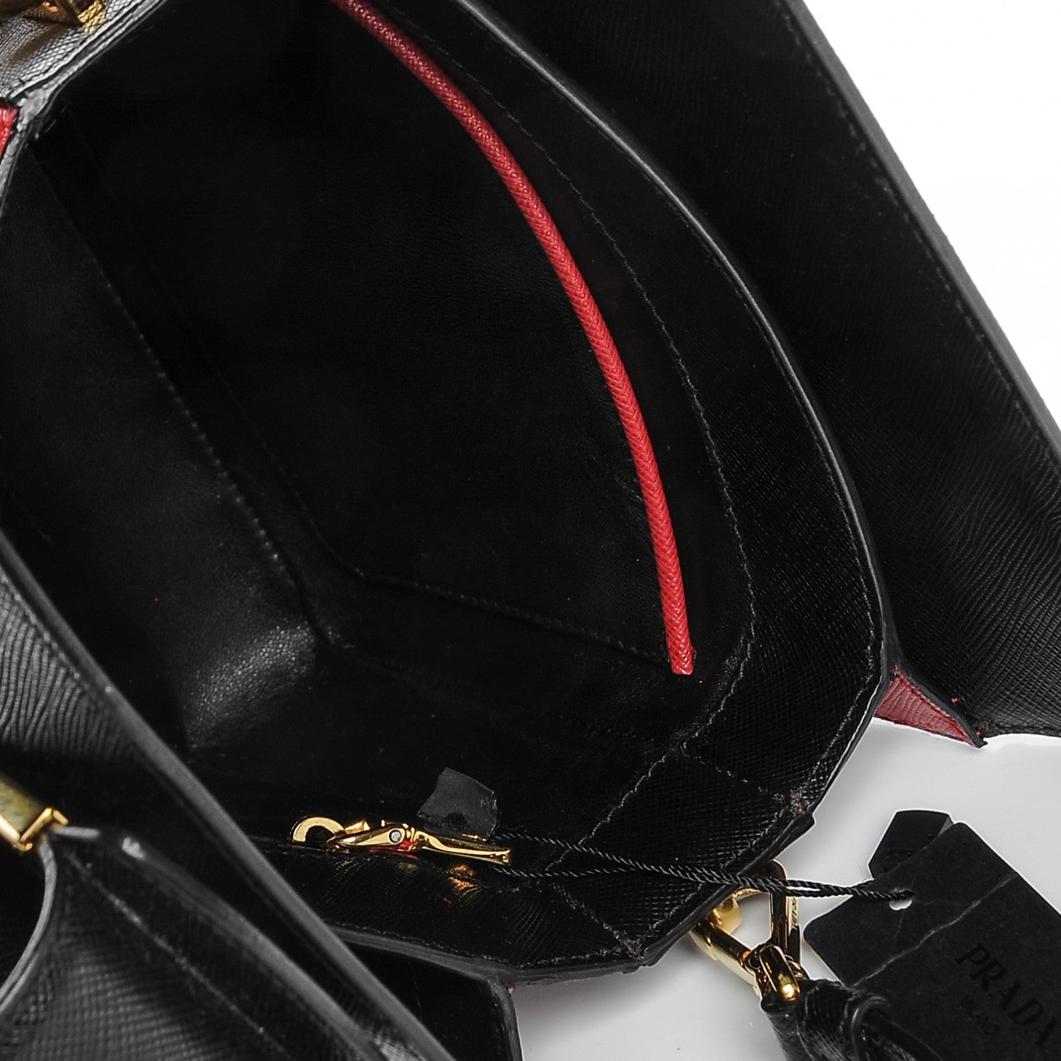 Prada Saffiano Turnlock Shoulder Bag Nero Black Fuoco 5 of 7