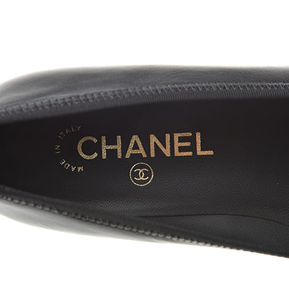 Chanel Lambskin Grosgrain Cap Toe Chain Pumps 40 Black 7 of 8
