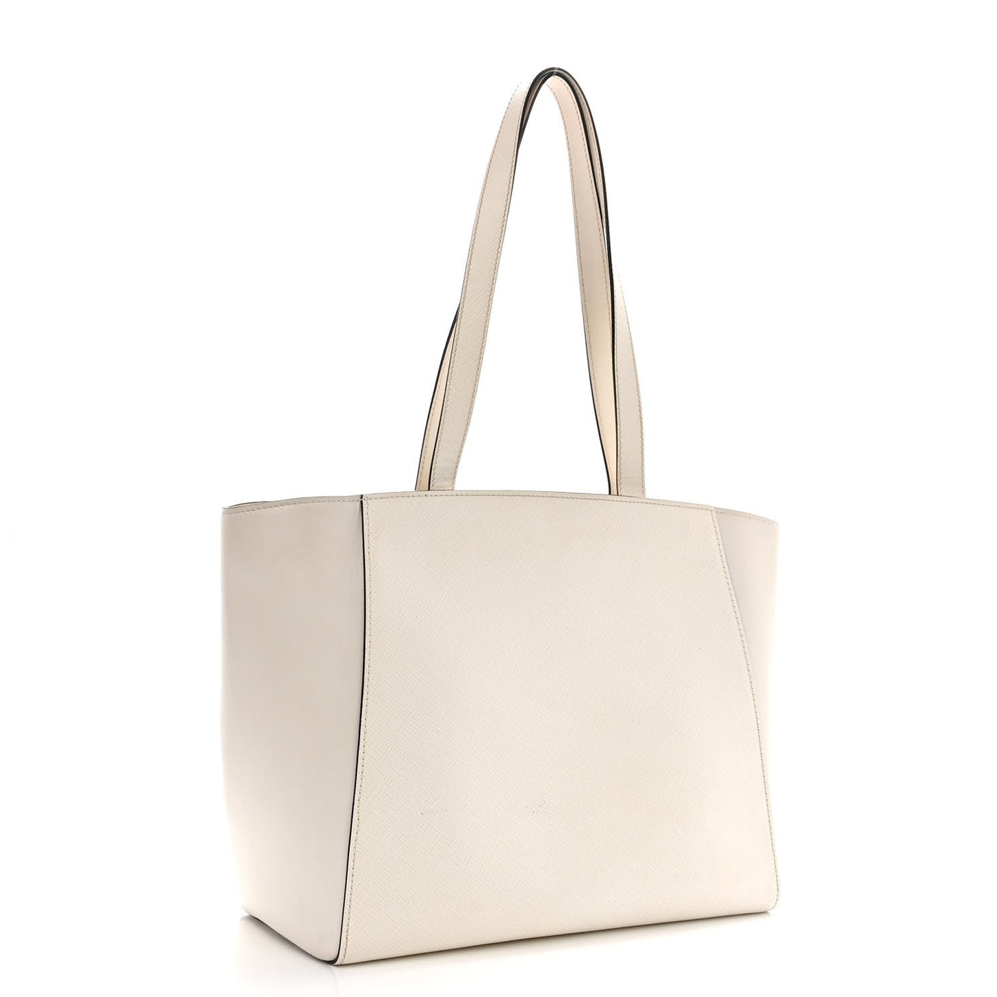 Saffiano Cuir City Calf Monochrome Shopping Tote White