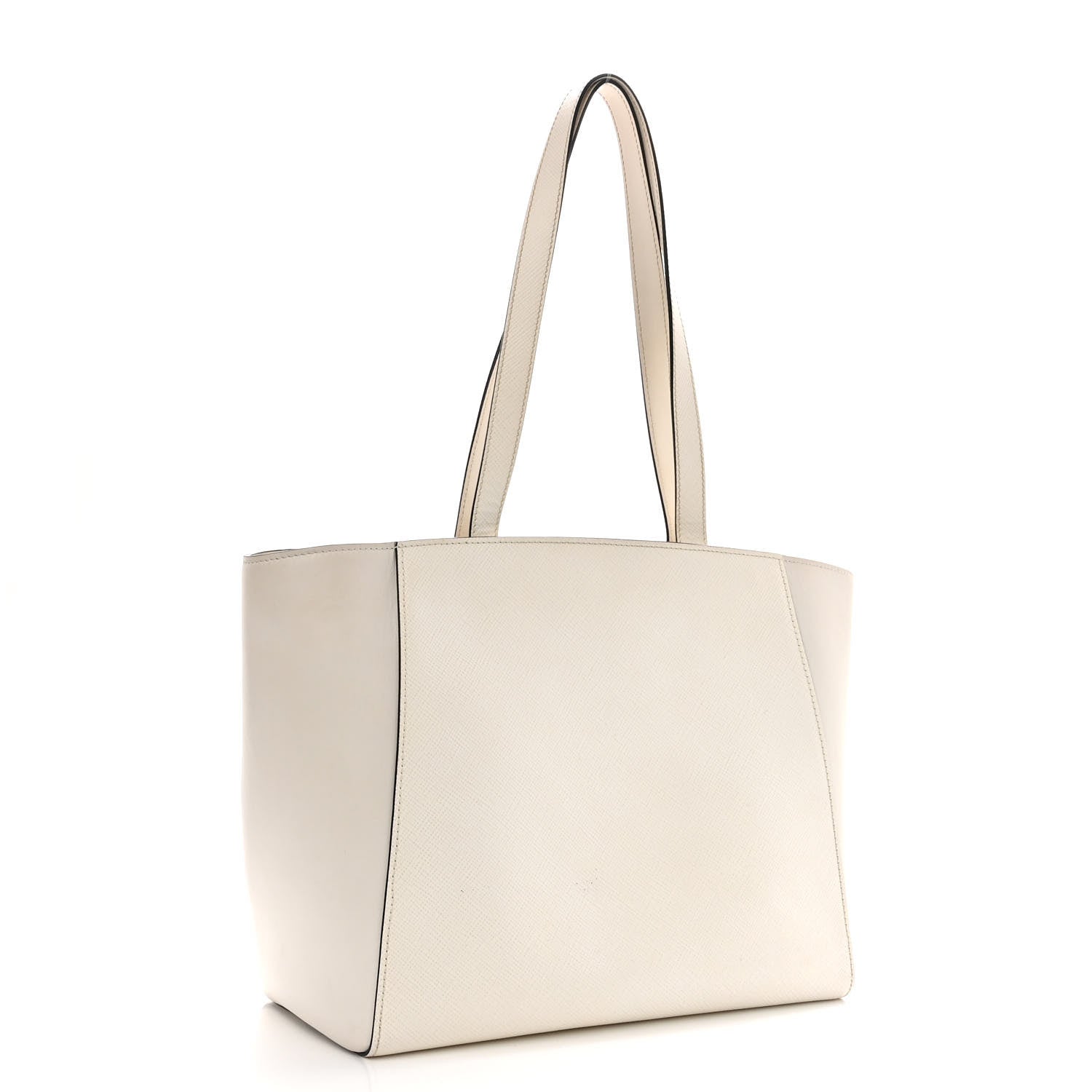 Prada Saffiano Cuir City Calf Monochrome Shopping Tote White 3 of 10