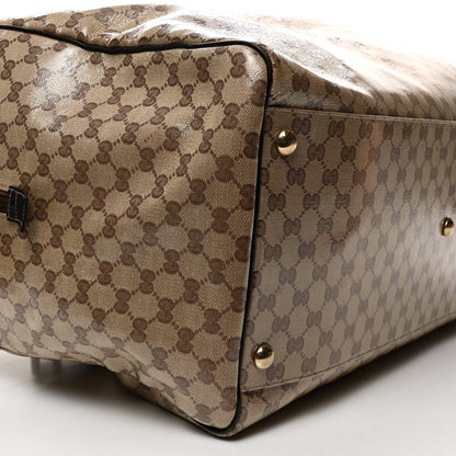 Gucci Crystal Monogram Large Carry On Duffle Bag Dark Brown 10 of 15