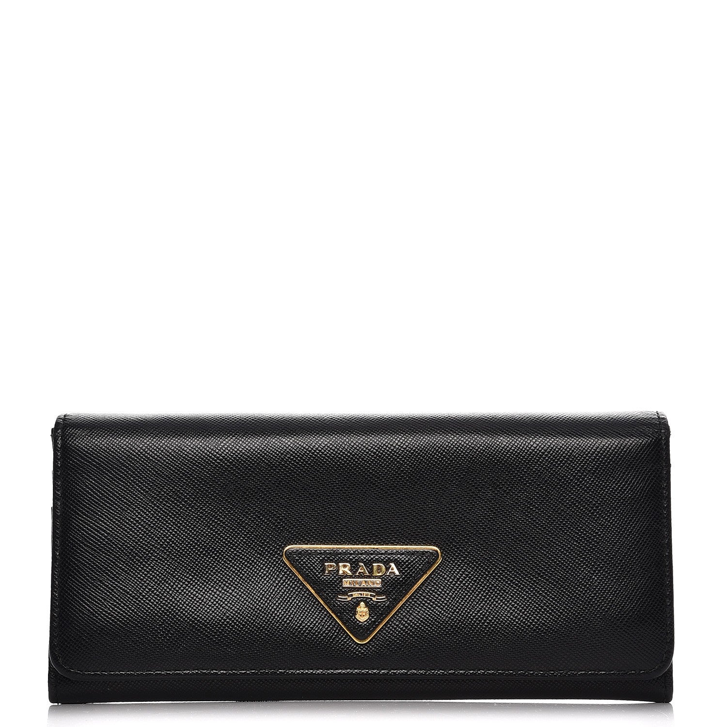 Prada Saffiano Continental Flap Wallet Nero Black 1 of 7