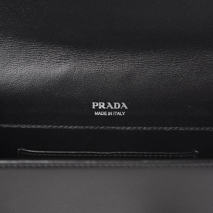 Prada Soft Calfskin Impunture Small Diagramme Crossbody Bag Black 6 of 10