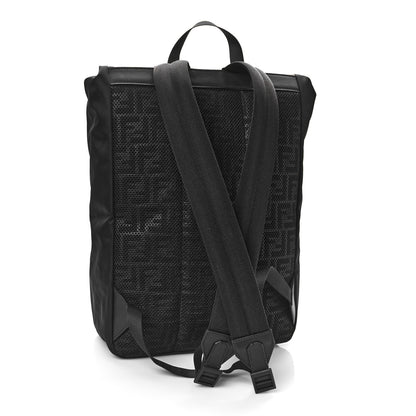 Fendi Nylon Glazed Fabric FF 1974 Stamp Patch Explorer Backpack Black Tobacco 3 of 8