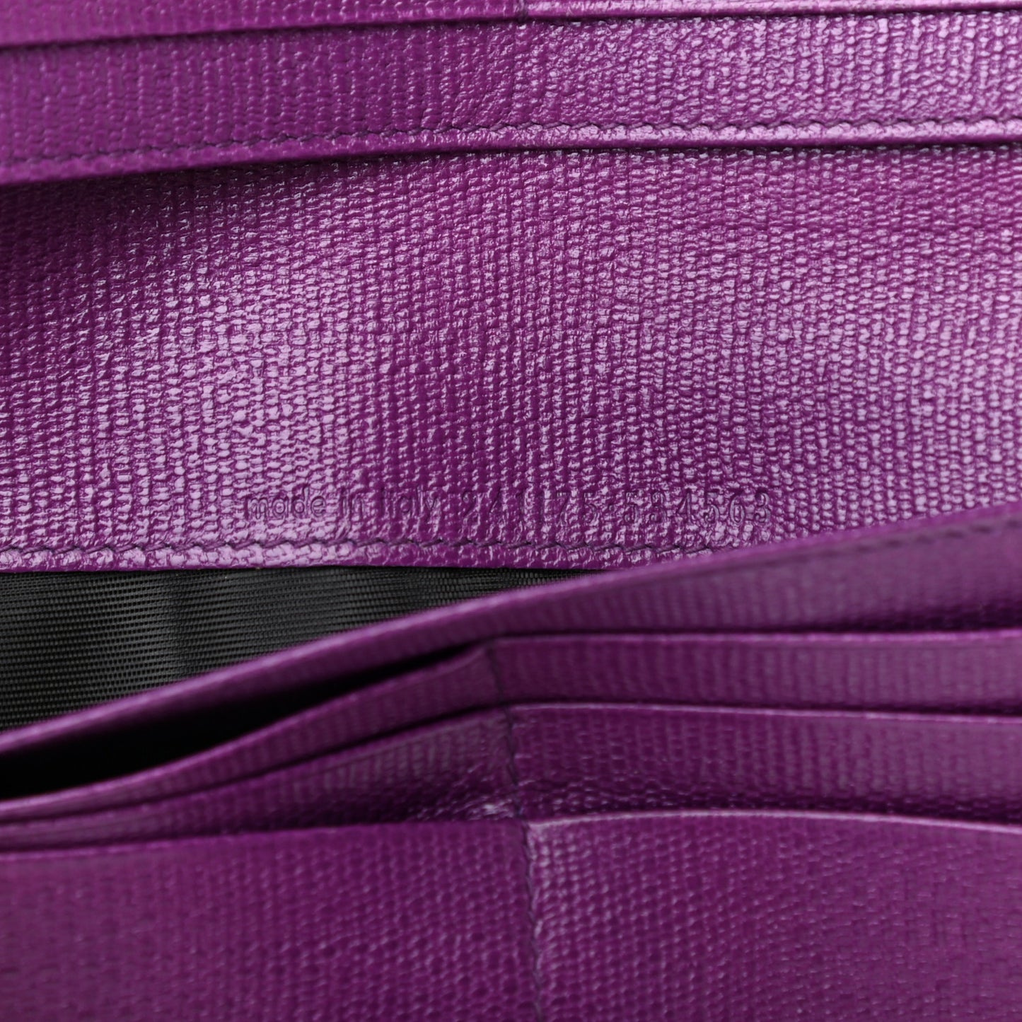Textured Calfskin Classic Y Ligne Wallet Purple