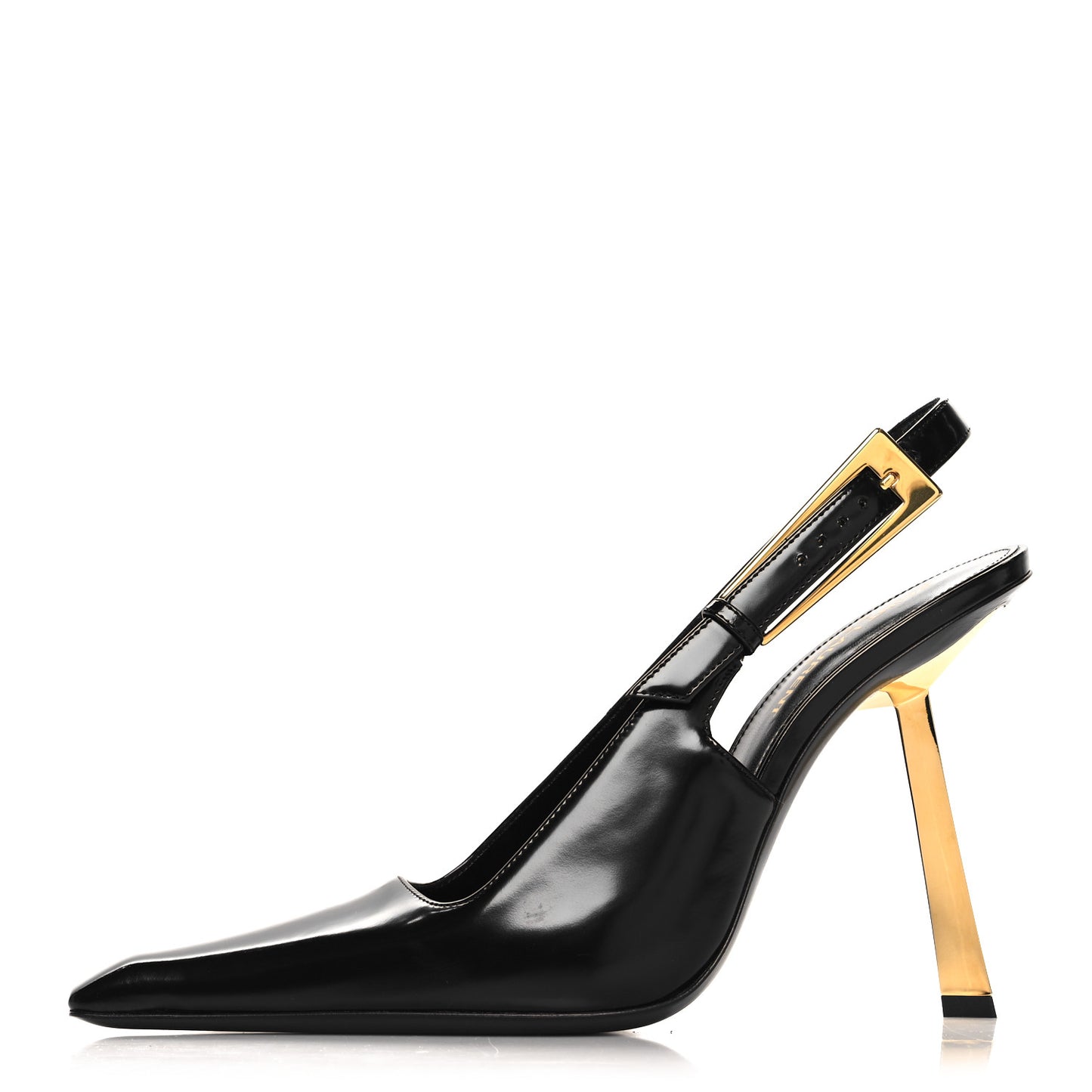 Glazed Calfskin Lee Slingback Pumps 38 Black