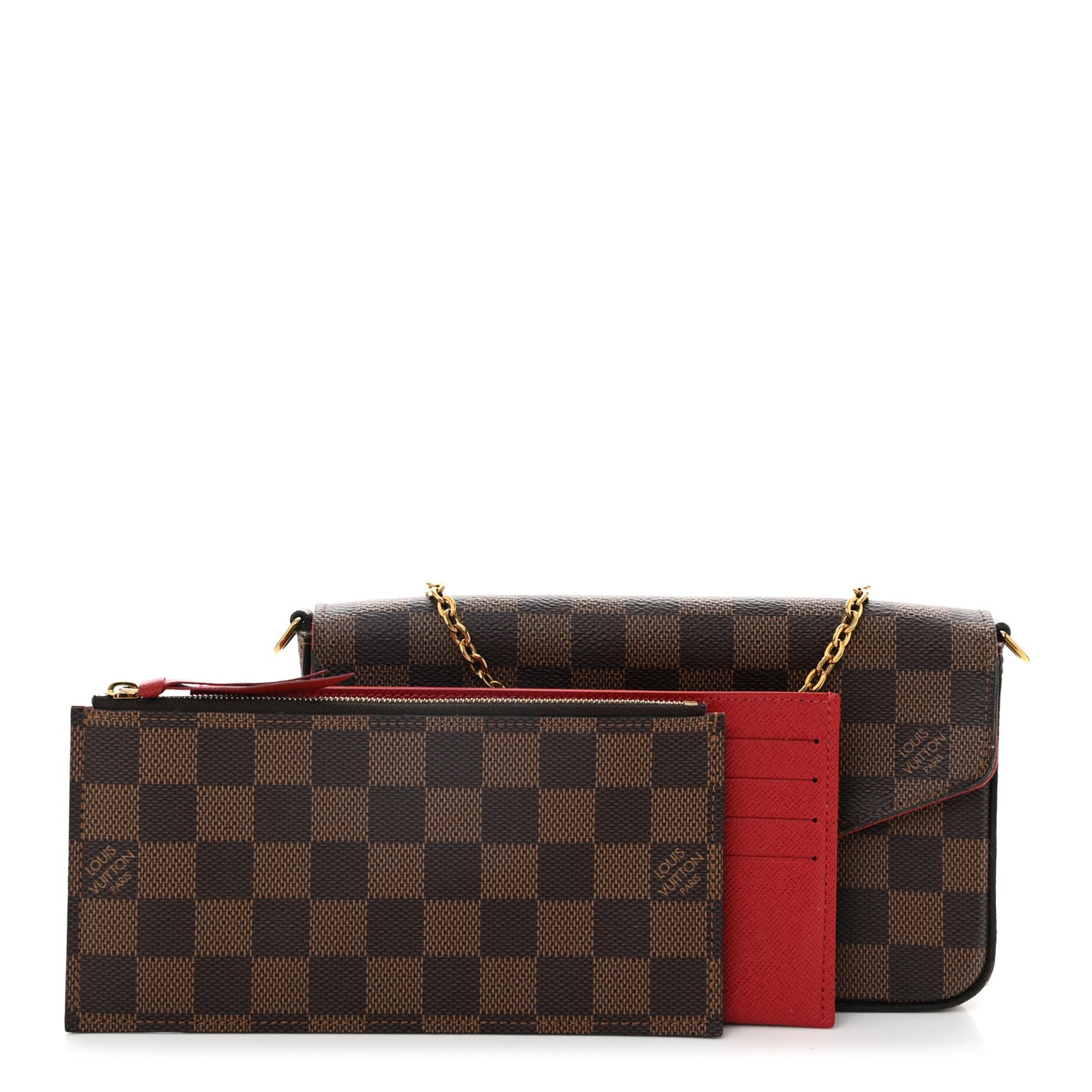 Damier Ebene Pochette Felicie Chain Wallet