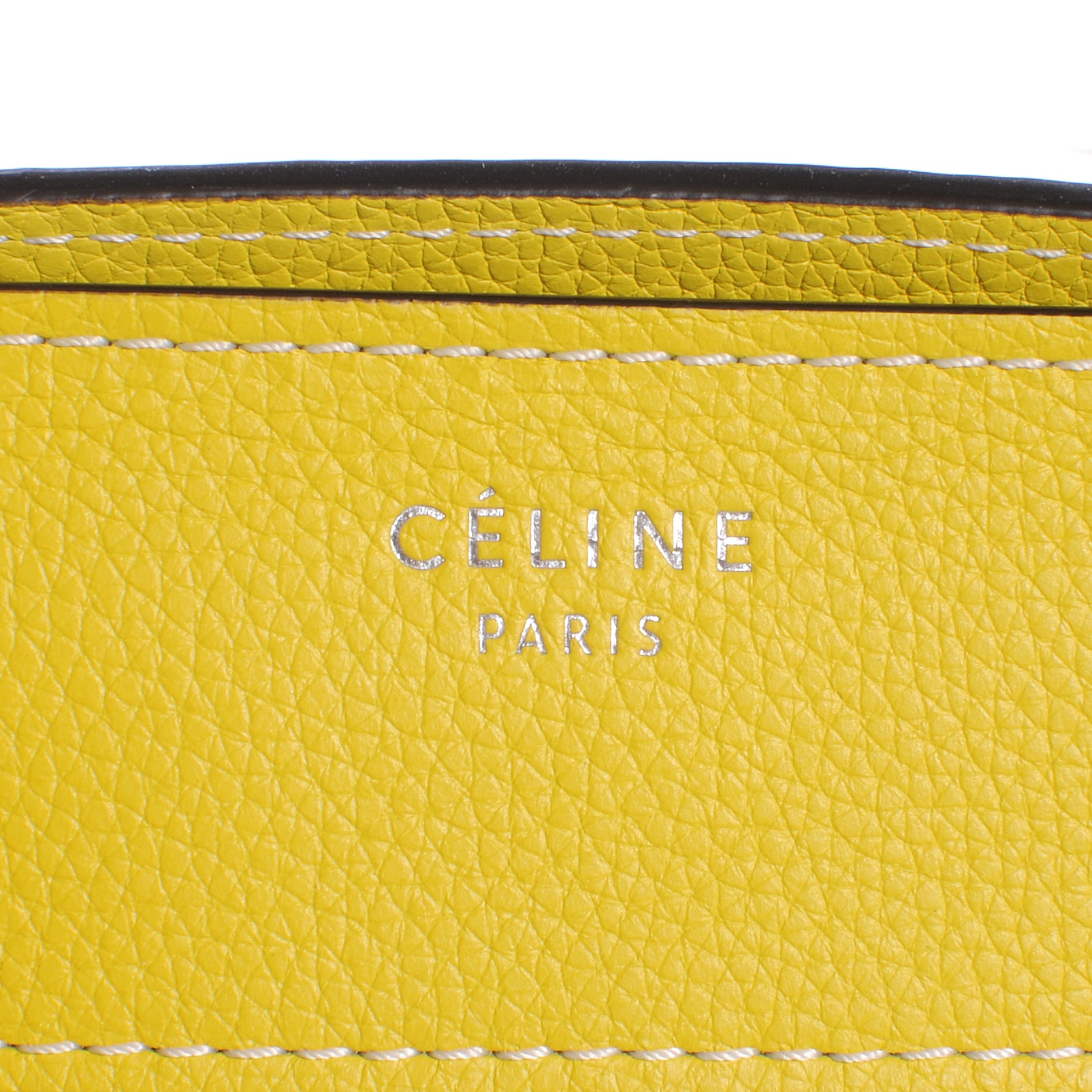 Celine Drummed Calfskin Mini Luggage Citron 5 of 10