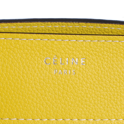 Celine Drummed Calfskin Mini Luggage Citron 5 of 10